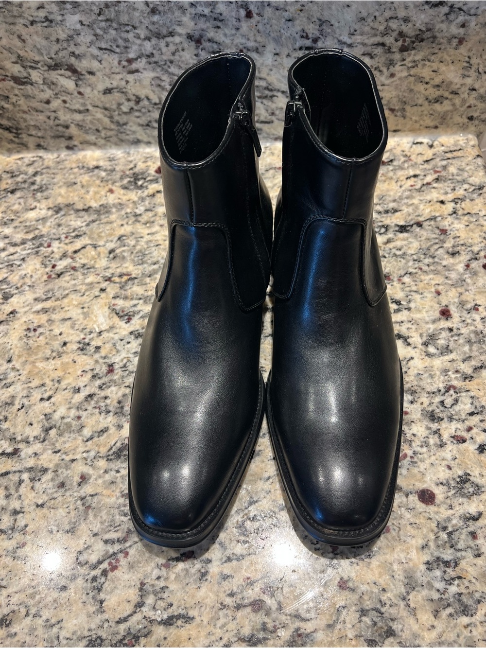 Kenneth Cole Black Leather Chukka Boots - Zip Ankle Dress Boots